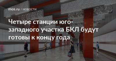 Андрей Бочкарев - Четыре станции юго-западного участка БКЛ будут готовы к концу года - mos.ru - Москва - Строительство