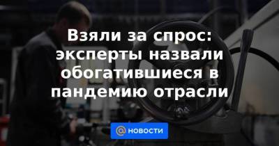 Взяли за спрос: эксперты назвали обогатившиеся в пандемию отрасли - smartmoney.one