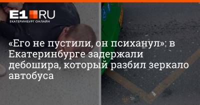 «Его не пустили, он психанул»: в Екатеринбурге задержали дебошира, который разбил зеркало автобуса - e1.ru - Екатеринбург