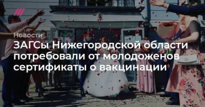 Глеб Никитин - ЗАГСы Нижегородской области потребовали от молодоженов сертификаты о вакцинации - tvrain.ru - Нижегородская обл.