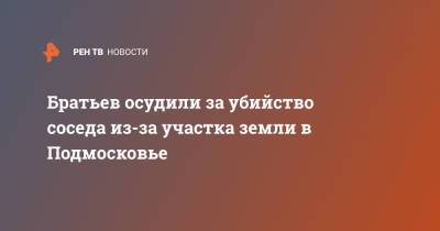 Братьев осудили за убийство соседа из-за участка земли в Подмосковье - ren.tv - Московская обл. - Московская область