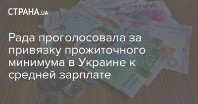 Рада проголосовала за привязку прожиточного минимума в Украине к средней зарплате - strana.ua