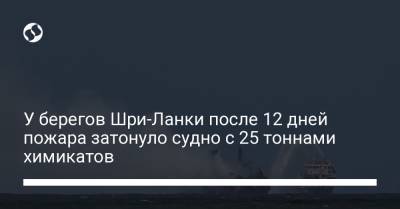 У берегов Шри-Ланки после 12 дней пожара затонуло судно с 25 тоннами химикатов - liga.net - Шри Ланка