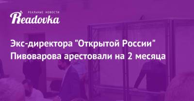 Андрей Пивоваров - Экс-директора «Открытой России» Пивоварова арестовали на 2 месяца - readovka.ru - Санкт-Петербург - Краснодар