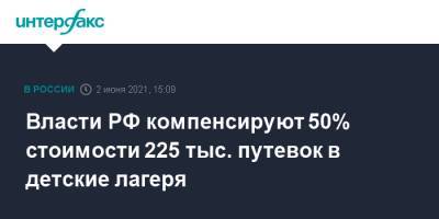 Владимир Путин - Дмитрий Чернышенко - Власти РФ компенсируют 50% стоимости 225 тыс. путевок в детские лагеря - interfax.ru - Москва