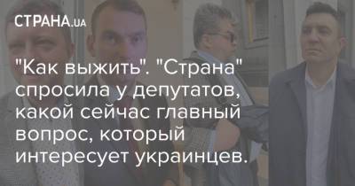 Богдан Яременко - Даниил Гетманцев - Николай Тищенко - "Как выжить". "Страна" спросила у депутатов, какой сейчас главный вопрос, который интересует украинцев. - strana.ua - Украина - Киев