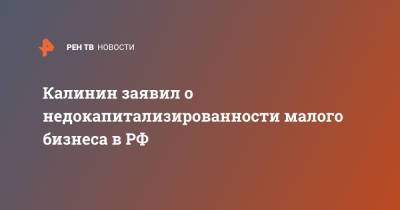 Александр Калинин - Калинин заявил о недокапитализированности малого бизнеса в РФ - ren.tv - Пмэф
