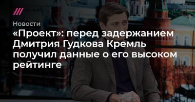 Дмитрий Гудков - «Проект»: перед задержанием Дмитрия Гудкова Кремль получил данные о его высоком рейтинге - tvrain.ru