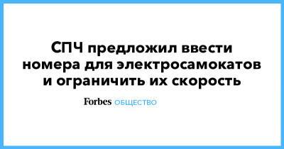 СПЧ предложил ввести номера для электросамокатов и ограничить их скорость - forbes.ru - Россия