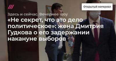 Дмитрий Гудков - «Не секрет, что это дело политическое»: жена Дмитрия Гудкова о его задержании накануне выборов - tvrain.ru
