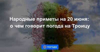 Народные приметы на 20 июня: о чем говорит погода на Троицу - news.mail.ru