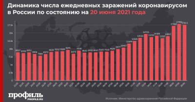 За сутки в России выявили 17611 новых случаев COVID-19 - profile.ru - Москва - Россия - Санкт-Петербург - Московская обл.