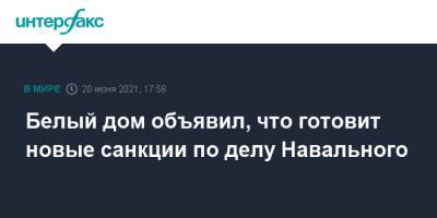 Алексей Навальный - Джейк Салливан - Белый дом объявил, что готовит новые санкции по делу Навального - interfax.ru - Москва - США - Вашингтон