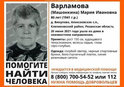 В Клепиковском районе потерялась 80-летняя пенсионерка - ya62.ru - Рязанская обл. - район Клепиковский