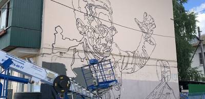 Иосиф Сталин - Юрий Левитан - В Краснодаре рисуют граффити с изображением радиоредактора Юрия Левитана - runews24.ru - Краснодарский край - Краснодар