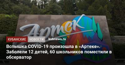 Вспышка COVID-19 произошла в «Артеке». Заболели 12 детей, 60 школьников поместили в обсерватор - kubnews.ru - Москва - Крым - Московская обл.