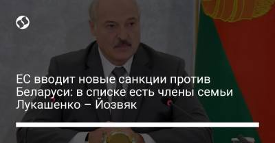 Александр Лукашенко - Рикард Йозвяк - ЕС вводит новые санкции против Беларуси: в списке есть члены семьи Лукашенко – Йозвяк - liga.net - Twitter