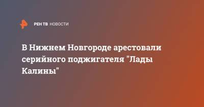 В Нижнем Новгороде арестовали серийного поджигателя "Лады Калины" - ren.tv - Нижний Новгород