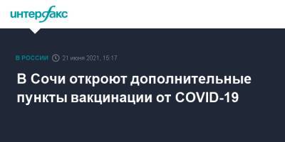 Алексей Копайгородский - В Сочи откроют дополнительные пункты вакцинации от COVID-19 - interfax.ru - Москва - Сочи