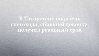 В Татарстане водитель снегохода, сбивший девочку, получил реальный срок - chelny-izvest.ru - респ. Татарстан - район Зеленодольский