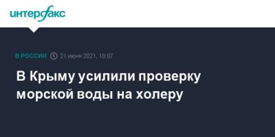 Наталья Пеньковская - В Крыму усилили проверку морской воды на холеру - interfax.ru - Москва - Крым