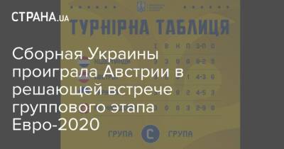 Георгий Бущан - Сборная Украины проиграла Австрии в решающей встрече группового этапа Евро-2020 - strana.ua - Австрия