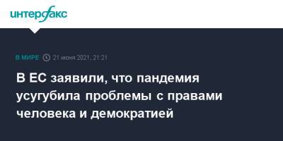 Жозеп Боррель - В ЕС заявили, что пандемия усугубила проблемы с правами человека и демократией - interfax.ru - Москва