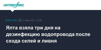 Наталья Пеньковская - Ялта взяла три дня на дезинфекцию водопровода после схода селей и ливня - interfax.ru - Москва - Крым - Севастополь - Ялта