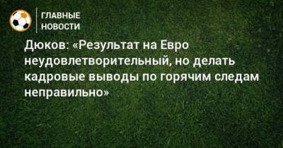 Александр Дюков - На Евро - Дюков: «Результат на Евро неудовлетворительный, но делать кадровые выводы по горячим следам неправильно» - bombardir.ru - Копенгаген