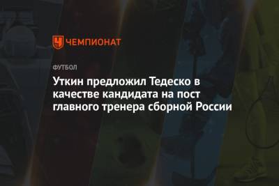 Станислав Черчесов - Василий Уткин - Доменико Тедеско - Уткин предложил Тедеско в качестве кандидата на пост главного тренера сборной России - championat.com - Санкт-Петербург - Финляндия