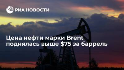 Цена нефти марки Brent поднялась выше $75 за баррель впервые с 25 апреля 2019 года - ria.ru - Москва - Россия - Иран