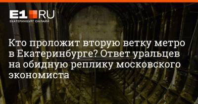 Наталья Зубаревич - Артем Устюжанин - Кто проложит вторую ветку метро в Екатеринбурге? Ответ уральцев на обидную реплику московского экономиста - e1.ru - Екатеринбург