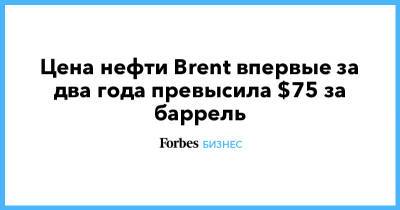 Цена нефти Brent впервые за два года превысила $75 за баррель - forbes.ru - Иран