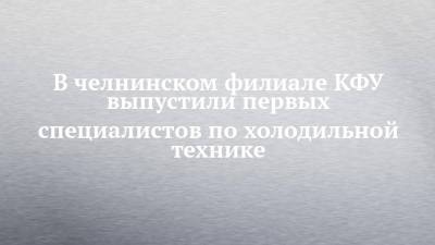 В челнинском филиале КФУ выпустили первых специалистов по холодильной технике - chelny-izvest.ru - Набережные Челны