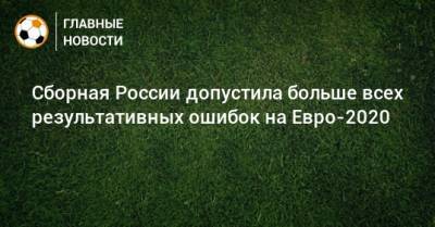 Станислава Черчесова - На Евро - Сборная России допустила больше всех результативных ошибок на Евро-2020 - bombardir.ru - Дания