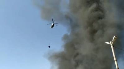 Авиация участвует в тушении крупного пожара в Подмосковье. Видео - vesti.ru - Москва - Московская обл.