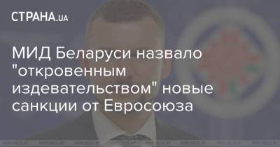 Анатолий Глаз - МИД Беларуси назвало "откровенным издевательством" новые санкции от Евросоюза - strana.ua