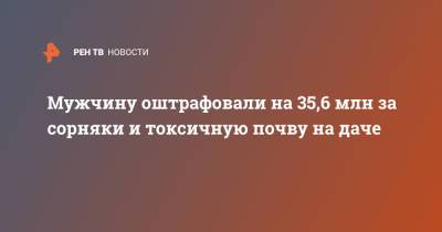 Мужчину оштрафовали на 35,6 млн за сорняки и токсичную почву на даче - ren.tv - Ленинградская обл. - Санкт-Петербург