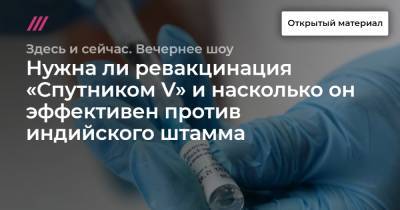 Нужна ли ревакцинация «Спутником V» и насколько он эффективен против индийского штамма - tvrain.ru - Москва - Санкт-Петербург