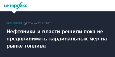 Александр Новак - Нефтяники и власти решили пока не предпринимать кардинальных мер на рынке топлива - interfax.ru - Москва