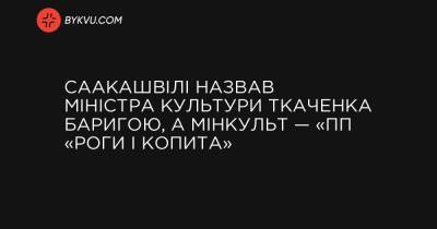 Саакашвілі назвав міністра культури Ткаченка баригою, а Мінкульт — «ПП «Роги й копита» - bykvu.com