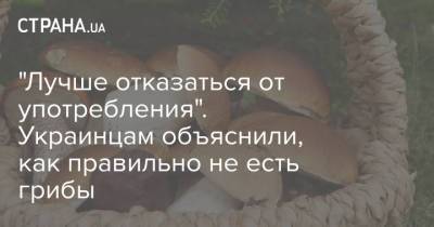 "Лучше отказаться от употребления". Украинцам объяснили, как правильно не есть грибы - strana.ua