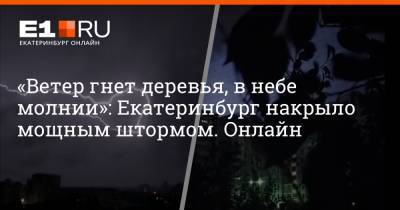 «Ветер гнет деревья, в небе молнии»: Екатеринбург накрыло мощным штормом. Онлайн - e1.ru - Екатеринбург