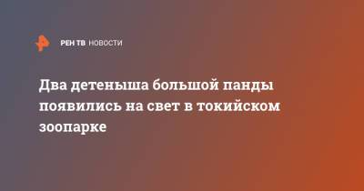 Два детеныша большой панды появились на свет в токийском зоопарке - ren.tv - Япония - Токио