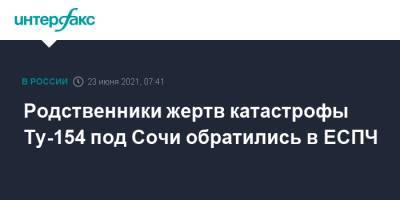 Игорь Трунов - Родственники жертв катастрофы Ту-154 под Сочи обратились в ЕСПЧ - interfax.ru - Москва - Сочи