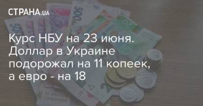 Курс НБУ на 23 июня. Доллар в Украине подорожал на 11 копеек, а евро – на 18 - cryptos.tv