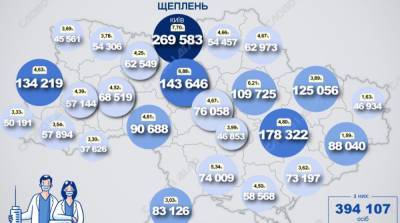 Карта вакцинации: ситуация в областях Украины на 23 июня - ru.slovoidilo.ua - Украина - Киев