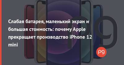 Слабая батарея, маленький экран и большая стоимость: почему Apple прекращает производство iPhone 12 mini - thepage.ua - Тайвань