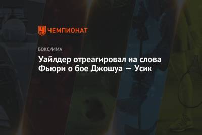 Александр Усик - Фьюри Тайсон - Уайлдер отреагировал на слова Фьюри о бое Джошуа — Усик - championat.com