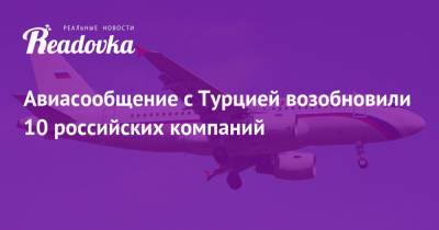 Red Wings - Royal Flight - Авиасообщение с Турцией возобновили 10 российских компаний - readovka.news - Россия - Турция - Анкара - Стамбул